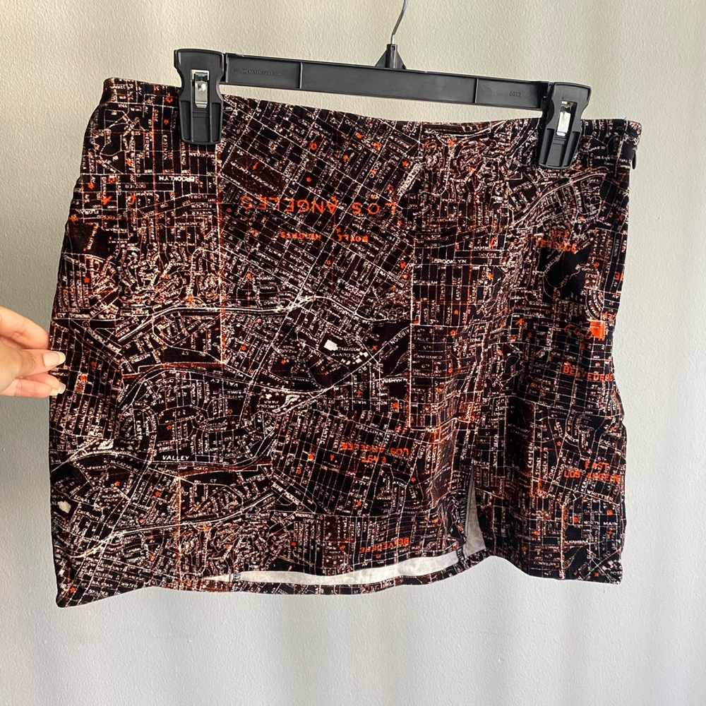 Urban Outfitters Black and Orange Patterned Skirt